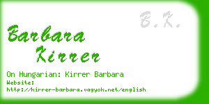 barbara kirrer business card